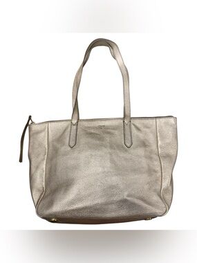Fossil Metallic Gold Pebble Leather Tote